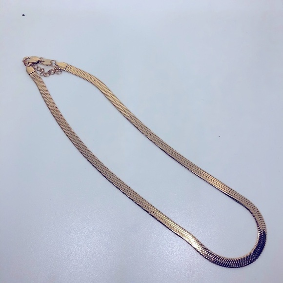 Jennifer Zeuner Gold Herringbone Necklace 14”-16” - Picture 2 of 12